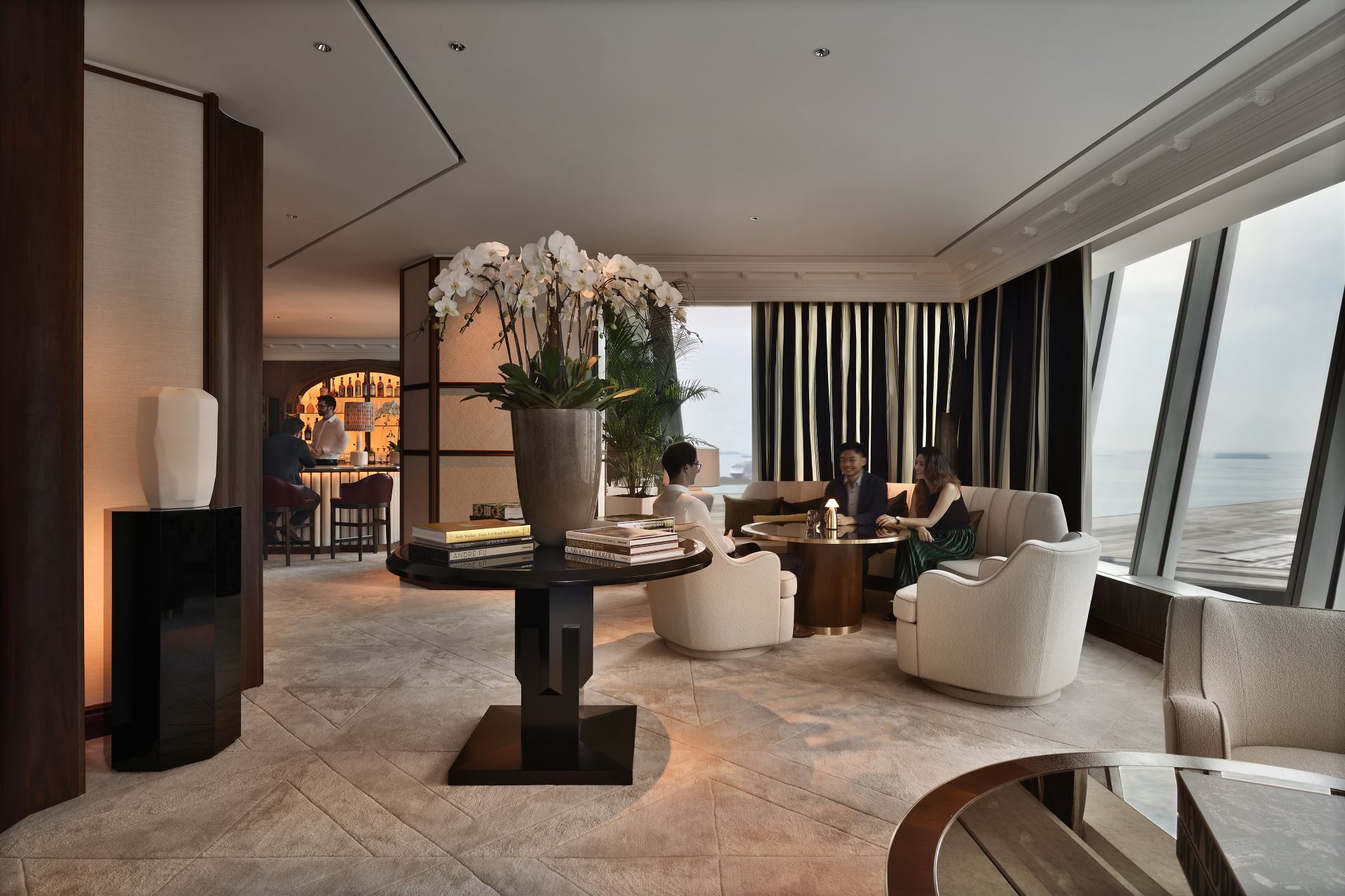 Group of employees having a discussion in shared office space